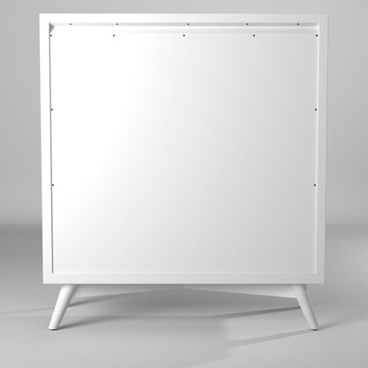 38" White Solid Wood Four Drawer Dresser