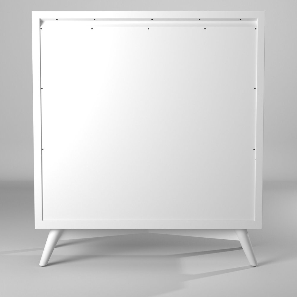 38" White Solid Wood Four Drawer Dresser