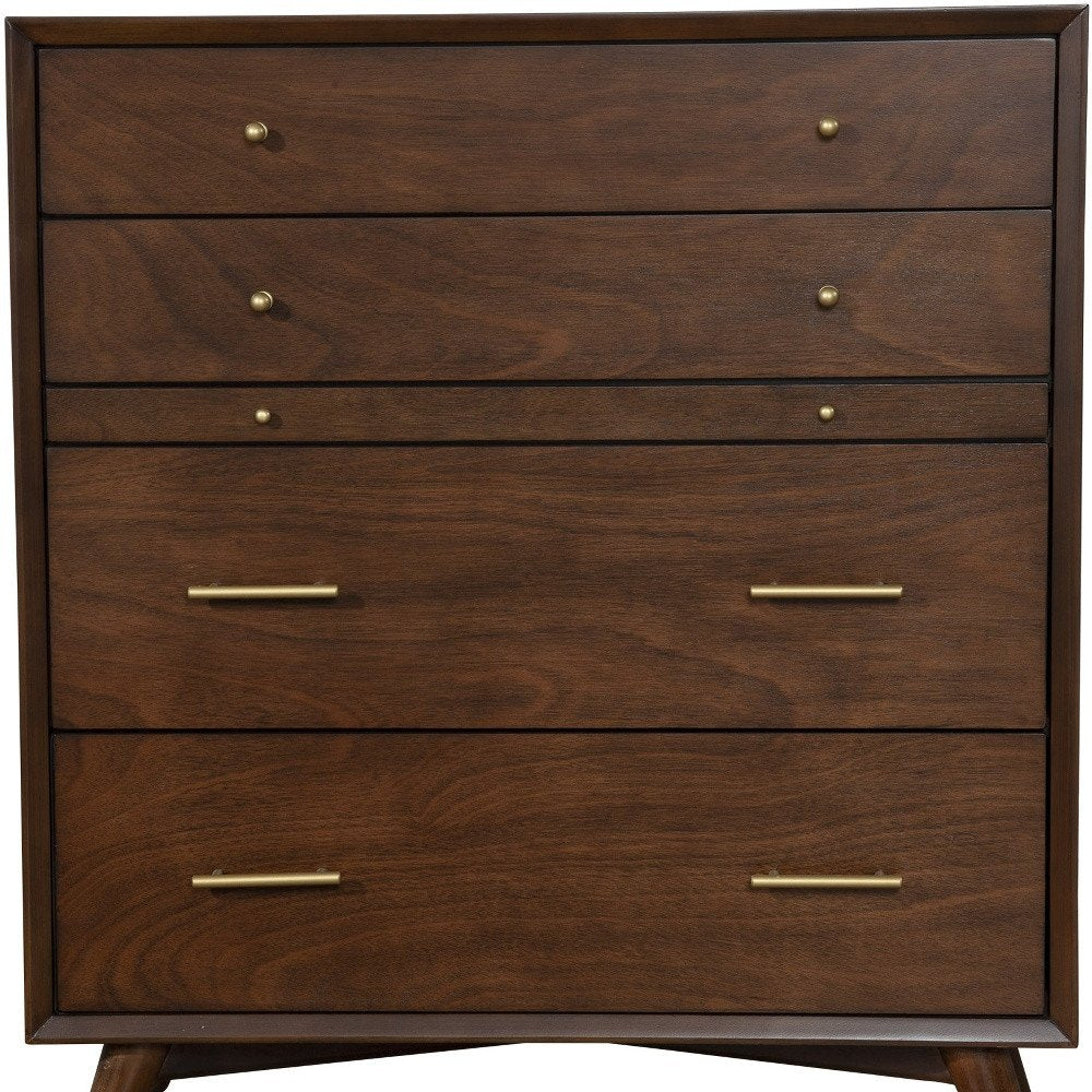 38" Walnut Solid Wood Four Drawer Dresser