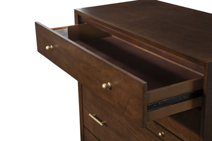 38" Walnut Solid Wood Four Drawer Dresser