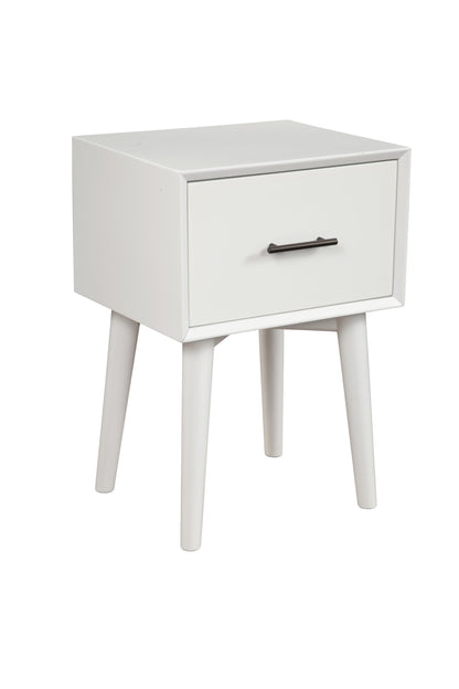 27" White Wood End Table With Drawer