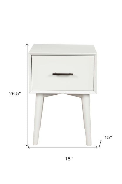 27" White Wood End Table With Drawer