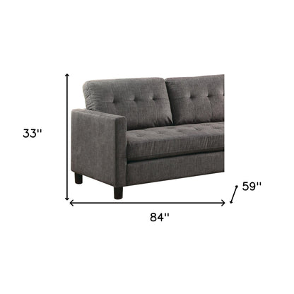 Gray Linen L Shaped Two Piece Seating Component