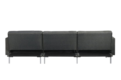 Dark Gray Polyester Modular L Shaped Two Piece Sofa and Chaise Sectional And Toss Pillows