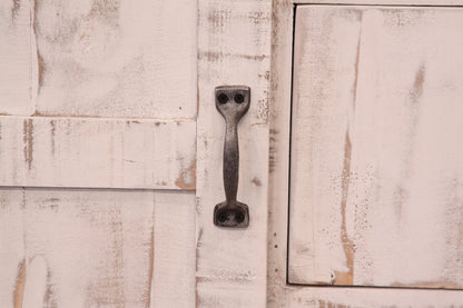 54" Brown And White Solid Wood Four Drawer Combo Dresser