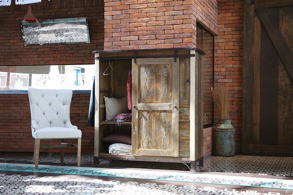 55" Brown Solid Wood Three Drawer Gentlemans Chest