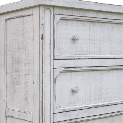37" Antiqued White Solid Wood Four Drawer Dresser
