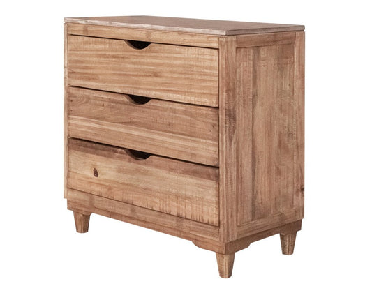 36" Natural Solid Wood Three Drawer Dresser