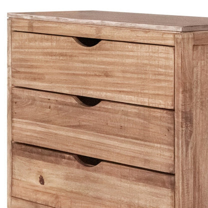 36" Natural Solid Wood Three Drawer Dresser