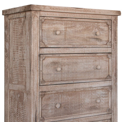 37" Natural Solid Wood Four Drawer Dresser