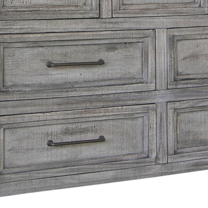 62" Brown Solid Wood Seven Drawer Double Dresser