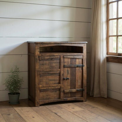 43" Brown Solid Wood Three Drawer Gentlemans Chest