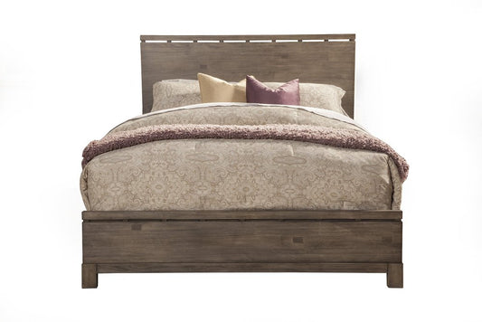 Gray Distressed Wood King Bed Frame