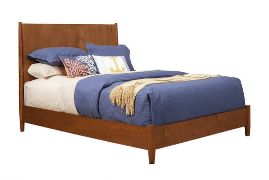 Brown Solid Wood King Bed Frame