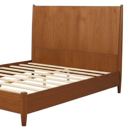 Brown Solid Wood King Bed Frame