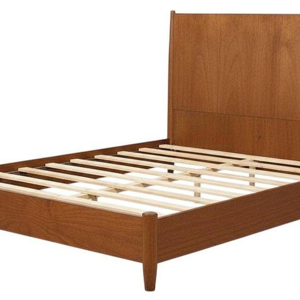 Brown Solid Wood King Bed Frame