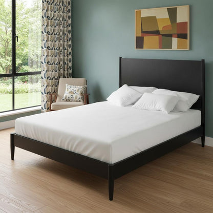 Black Solid Wood King Bed Frame