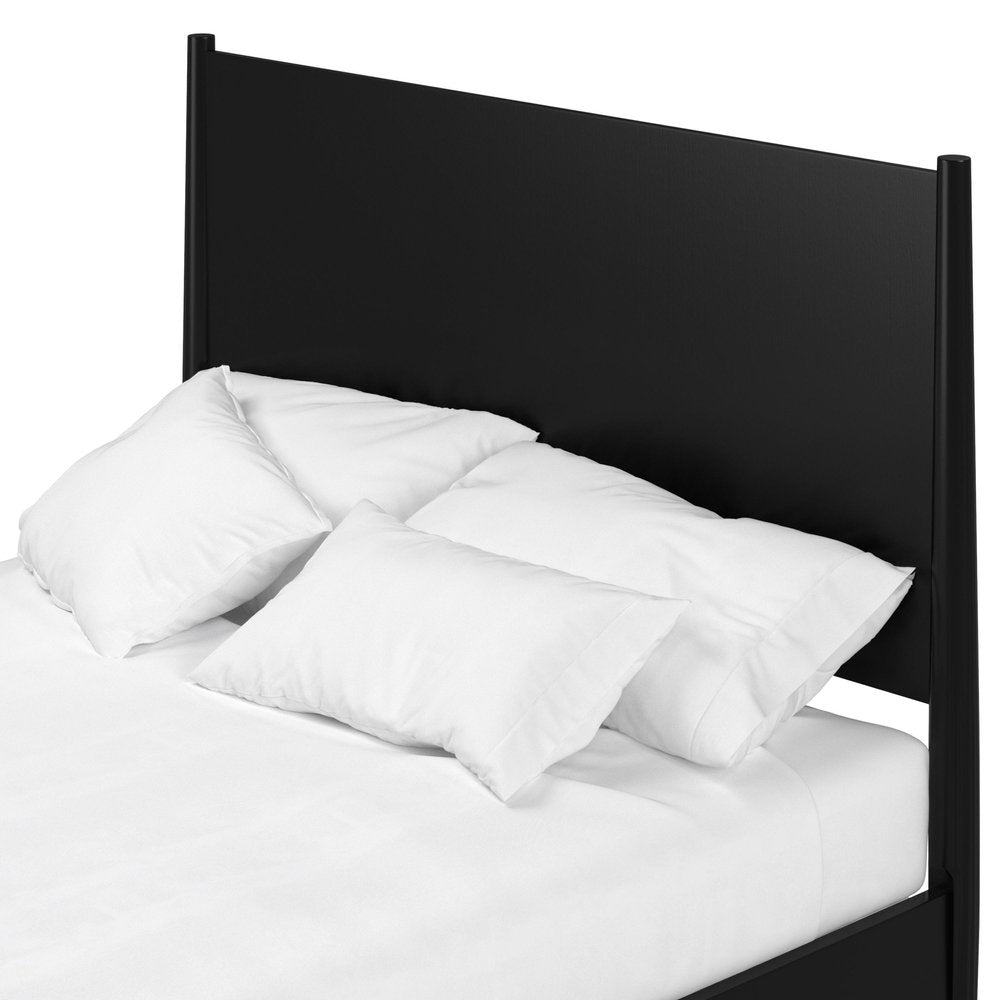 Black Solid Wood King Bed Frame