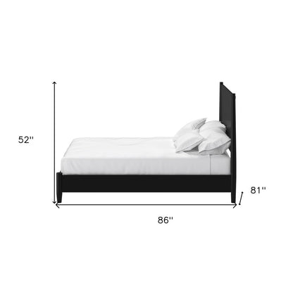 Black Solid Wood King Bed Frame