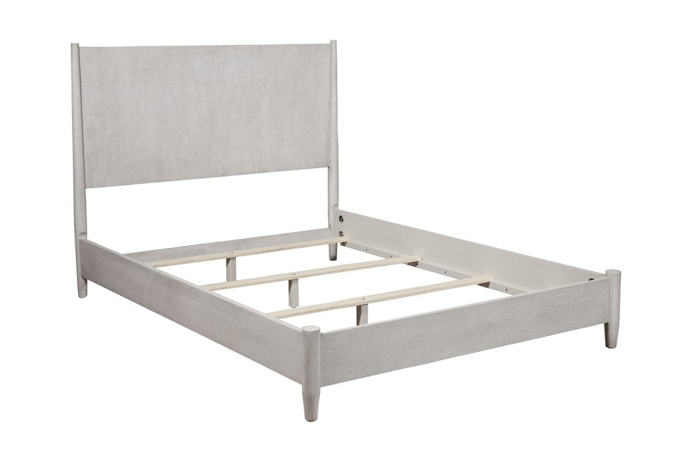 Gray Solid Wood King Bed Frame