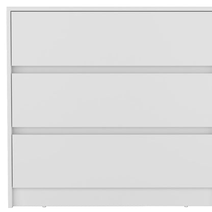 33" White Three Drawer Dresser