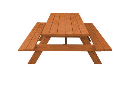 94" Brown Solid Wood Outdoor Picnic Table