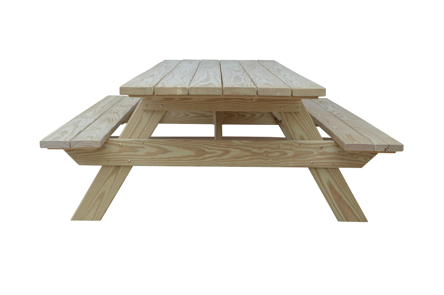 94" Natural Solid Wood Outdoor Picnic Table