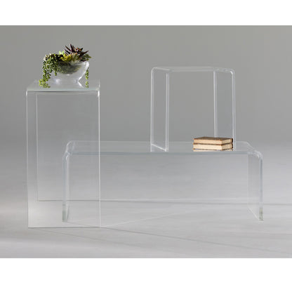 18" Clear Heavy Duty Plastic And Acrylic Square End Table