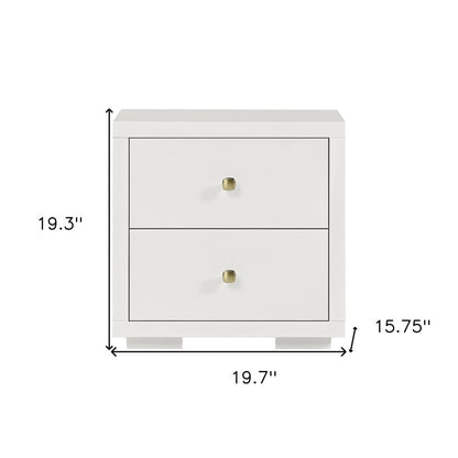 19" Espresso Solid and Manufactured Wood Two Drawer Nightstand