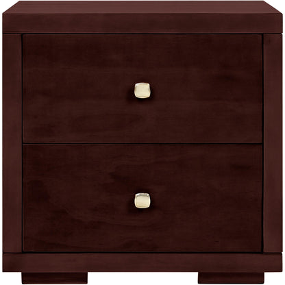 19" White Solid and Manufactured Wood Two Drawer Nightstand
