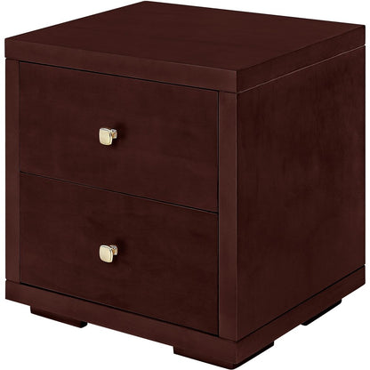 19" Espresso Solid and Manufactured Wood Two Drawer Nightstand