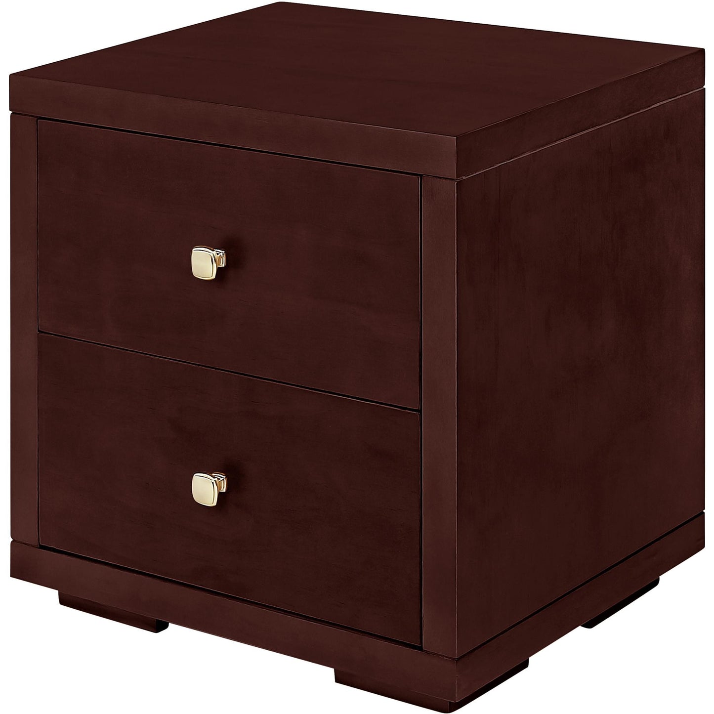 19" White Solid and Manufactured Wood Two Drawer Nightstand
