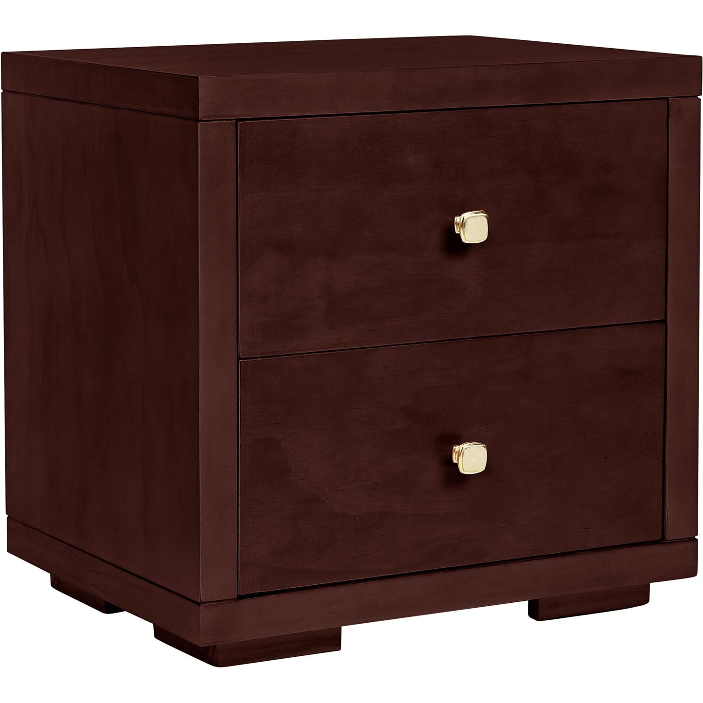 19" White Solid and Manufactured Wood Two Drawer Nightstand