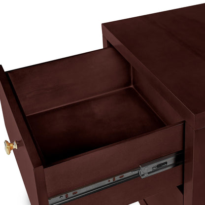 19" White Solid and Manufactured Wood Two Drawer Nightstand