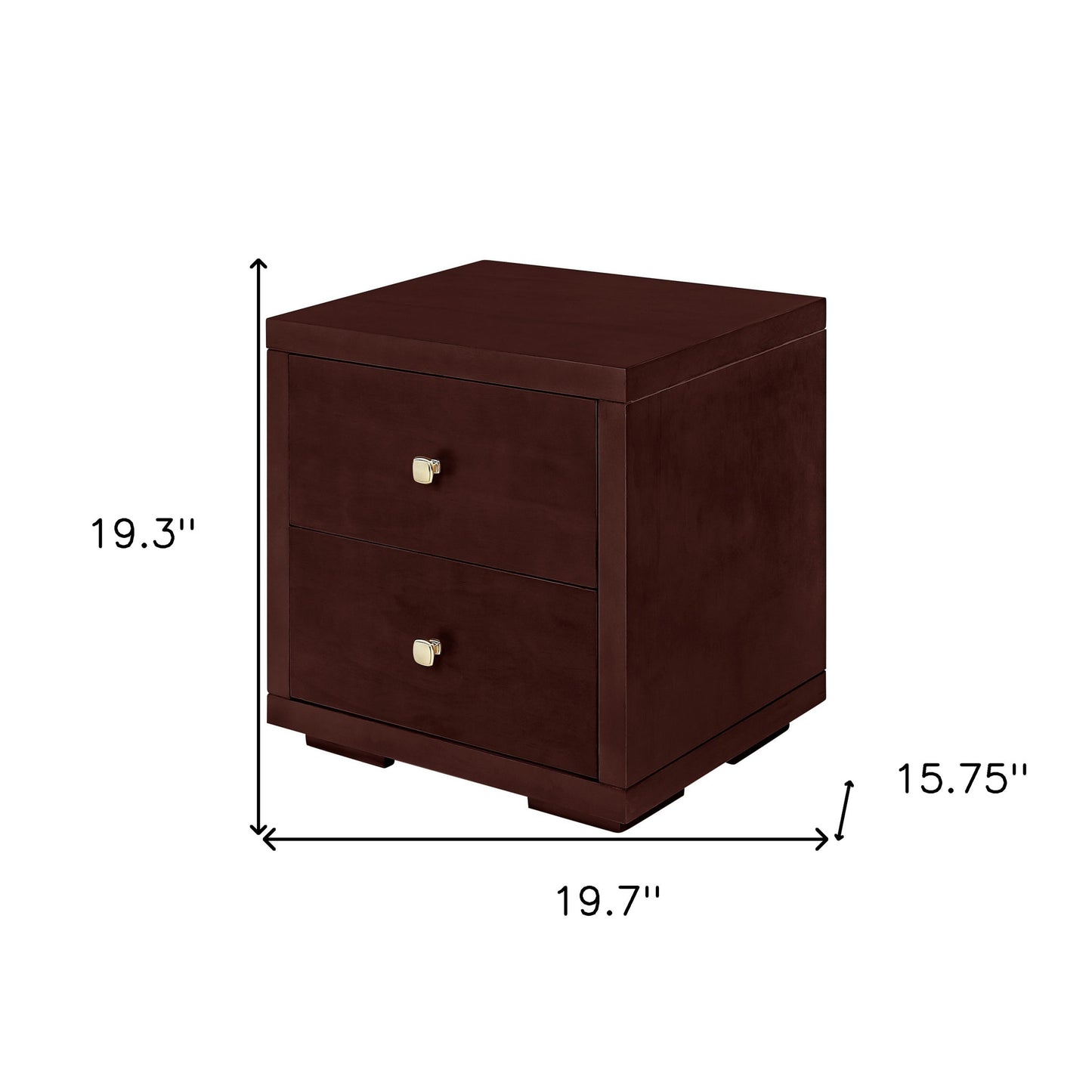 19" White Two Drawer Nightstand