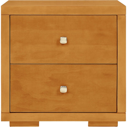 19" Light Brown Solid and Manufactured Wood Two Drawer Nightstand