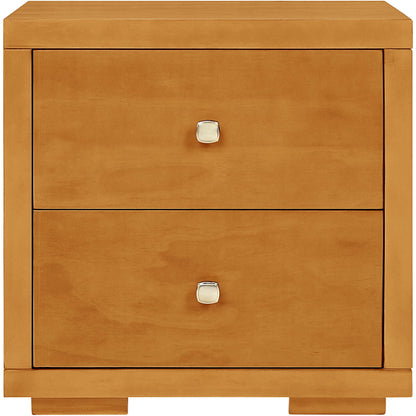 19" White Solid and Manufactured Wood Two Drawer Nightstand