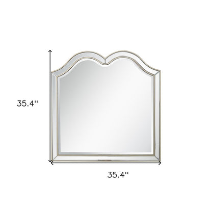 35" Champagne Novelty Accent Wood Mirror