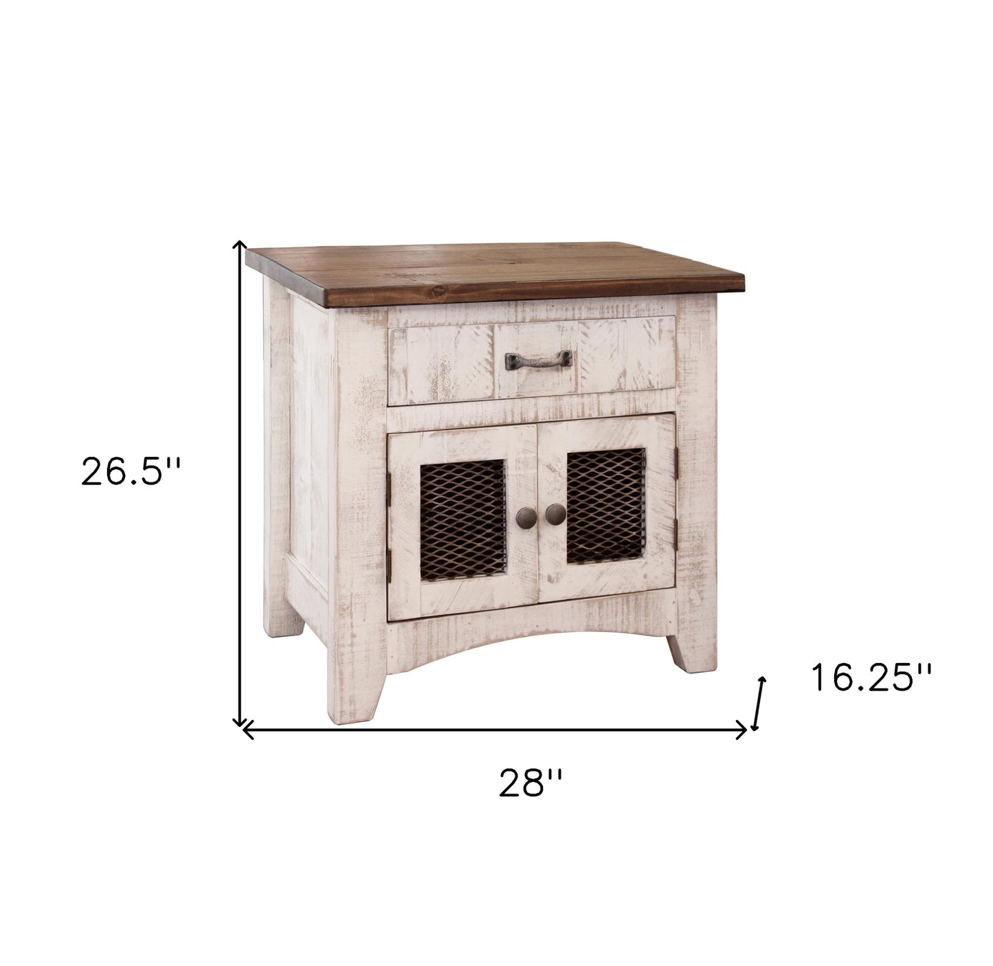 27" White One Drawer Nightstand