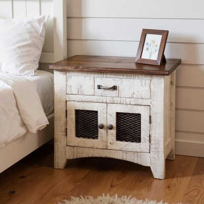 27" White One Drawer Nightstand