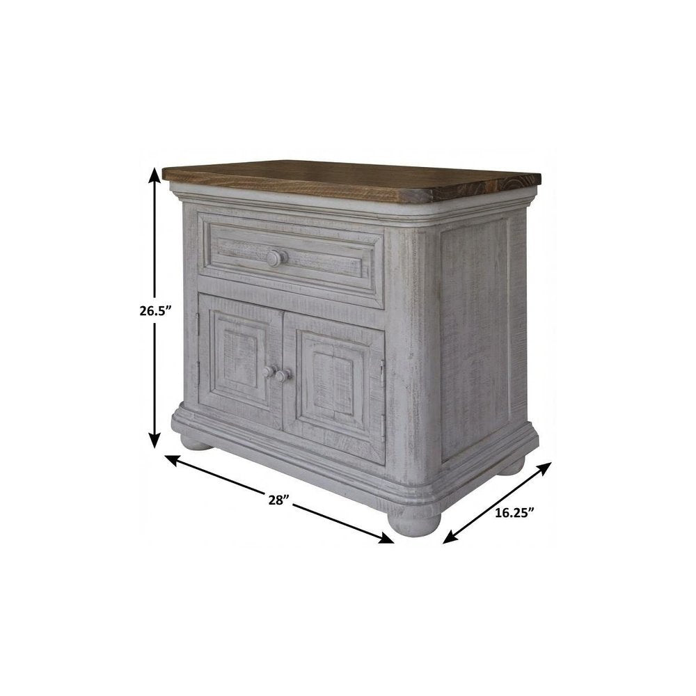 27" Gray One Drawer Nightstand