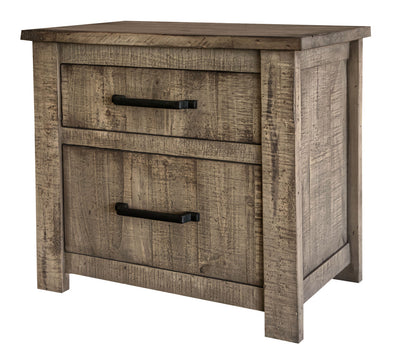 25" Brown Two Drawer Nightstand