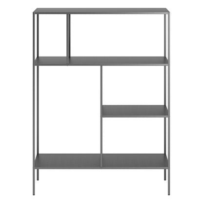 Gray Metal Four Tier Geometric Bookcase