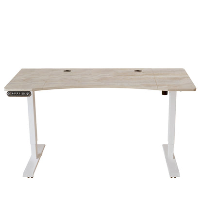 55" Adjustable White Computer Desk