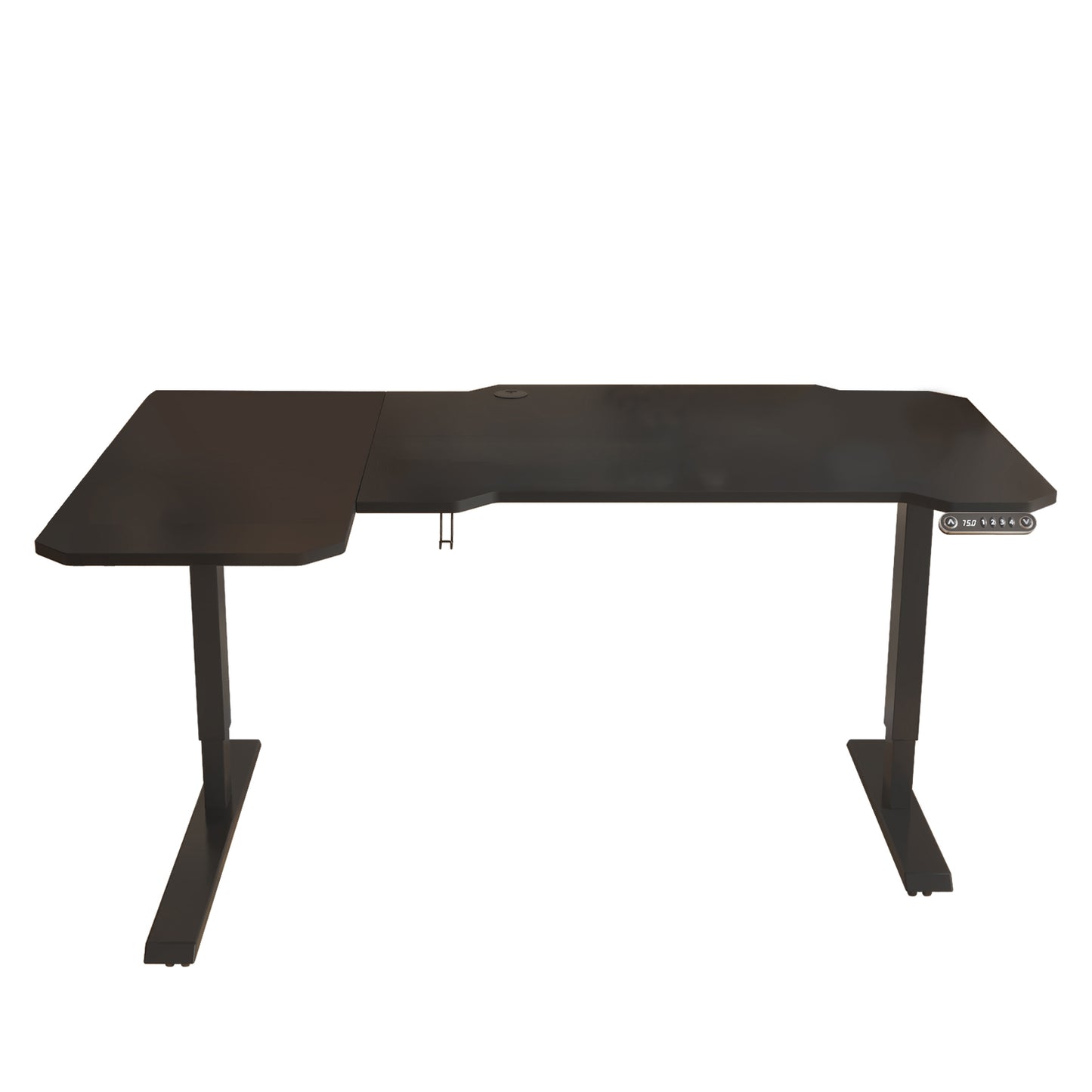 59" Adjustable Black L Shape Computer Desk