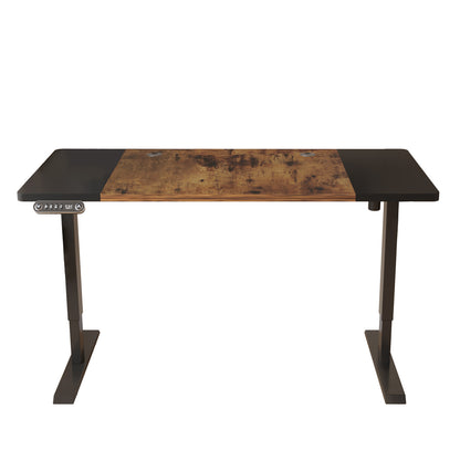 63" Adjustable Brown and Black Standing Desk