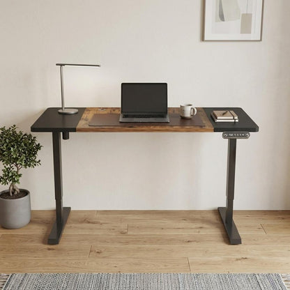 63" Adjustable Brown and Black Standing Desk