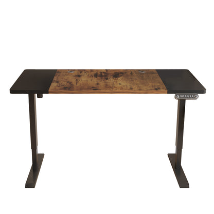 63" Adjustable Brown and Black Standing Desk