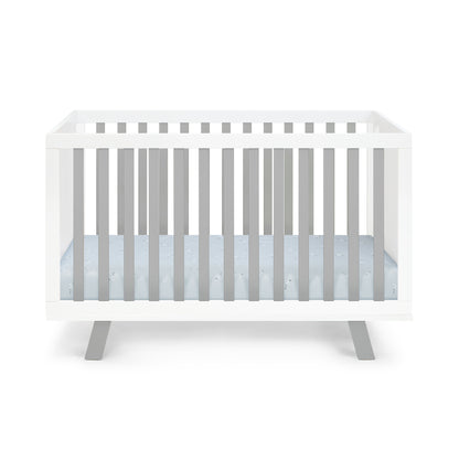 Gray and White Solid and Manufactured Wood Standard Three In One Convertible Crib