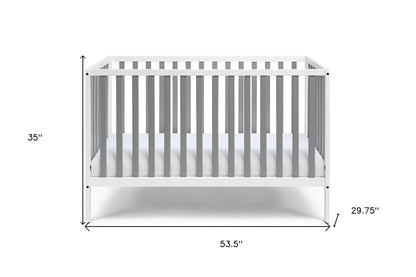 Gray and White Solid and Manufactured Wood Standard Three In One Convertible Crib